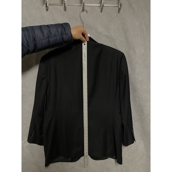 Jos A Bank Suit Men 46R Black‎ Brown Striped 2B Academia Wool 39X32 Pants Luxury - Picture 10 of 16